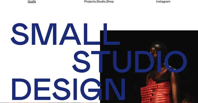 Small Studio Design layout composition, editorial, geometric, dark