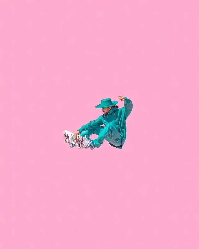 Pink Background Character Illustration