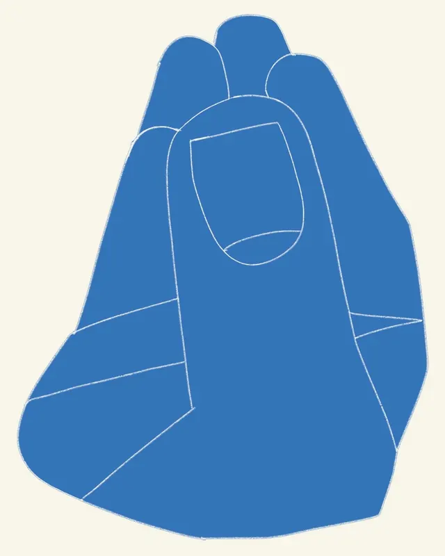Abstract figure line drawing blue, line-art, minimal, vibrant