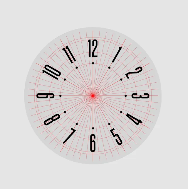 Minimalist Analog Clock Face, minimal, technical, light