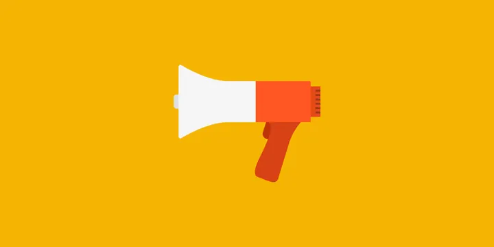 Google Design megaphone illustration, illustrated, playful, vibrant