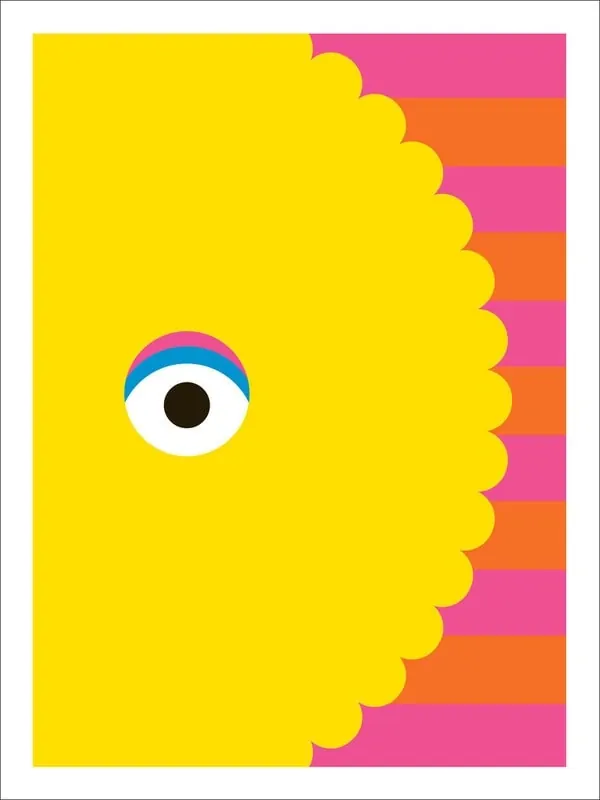 Playful eye illustration with wavy edge, playful, illustrated, vibrant