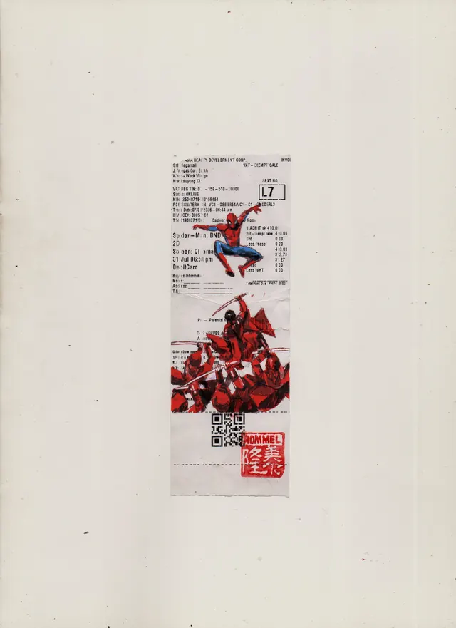 Spider-Man Ticket, minimal, vibrant