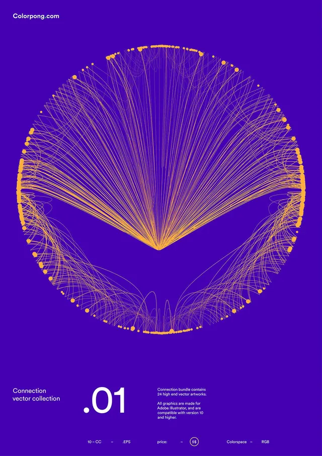 Connection vector line diagram in neon yellow, abstract, geometric, dark