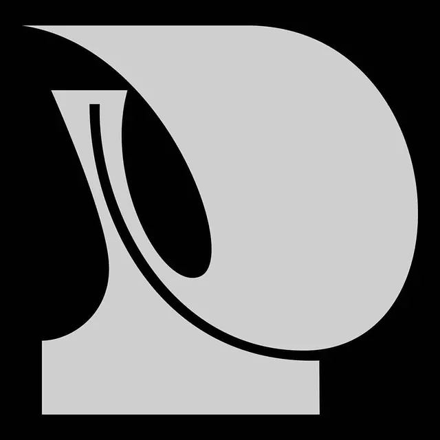 Abstract letterform in monochrome geometric style, abstract, geometric, monochrome