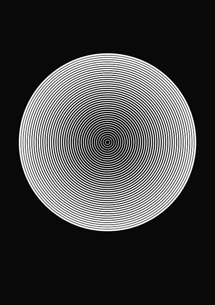 Concentric circles monochrome pattern, geometric, monochrome, dark