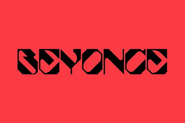 BEYONCE bold geometric typographic design, geometric, bold, vibrant