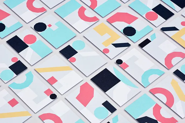Graphcore business cards design, minimal, swiss, muted
