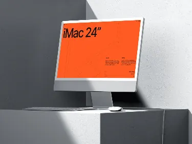 G-Mockups: iMac 24 Inch, minimal, technical, dark