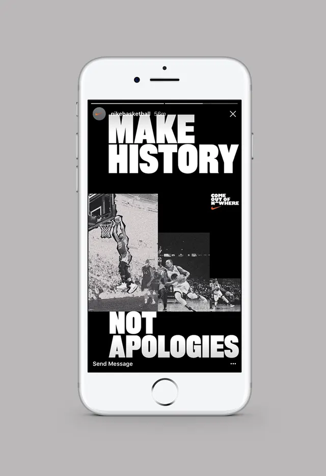 Minimalist Instagram Stories UI mockup, minimal, dark-mode, monochrome