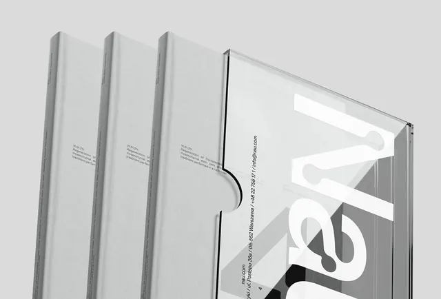 Book spine collection display, minimal, swiss, light