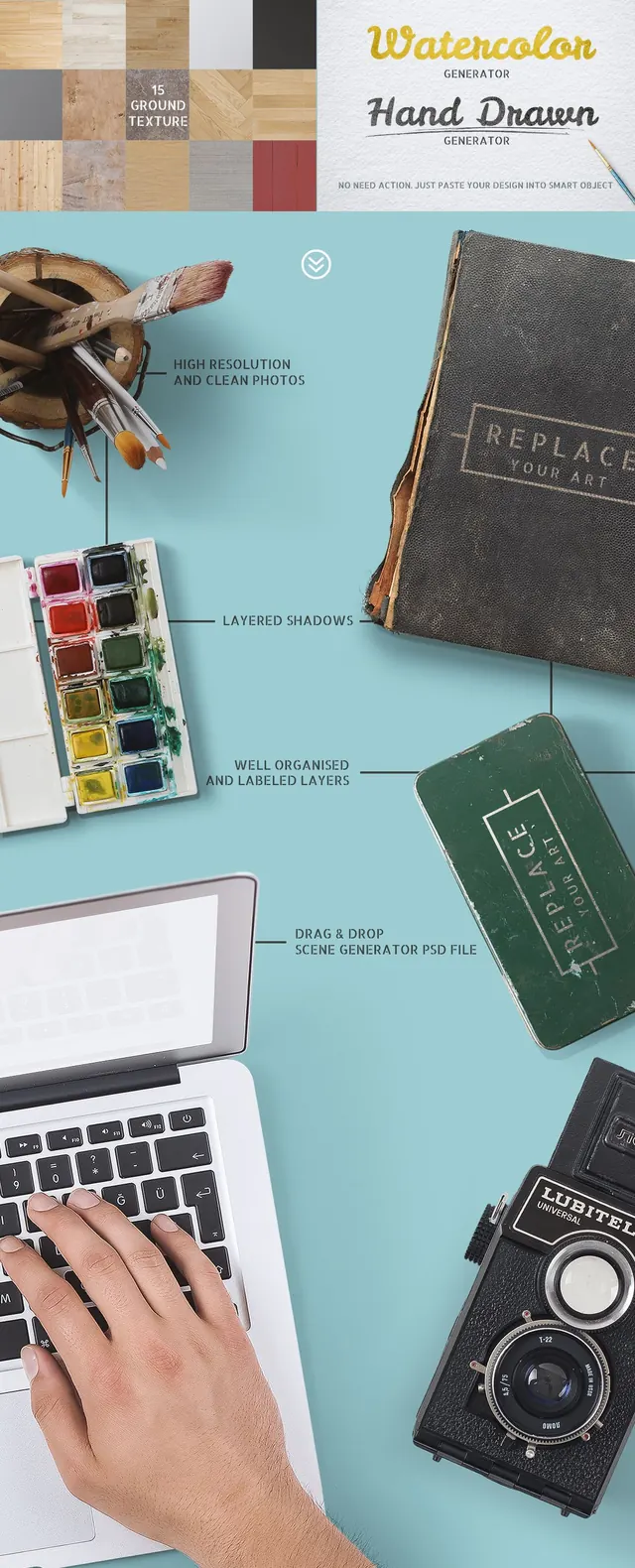 Art Equipments Scene Generator V4, photographic, editorial, light