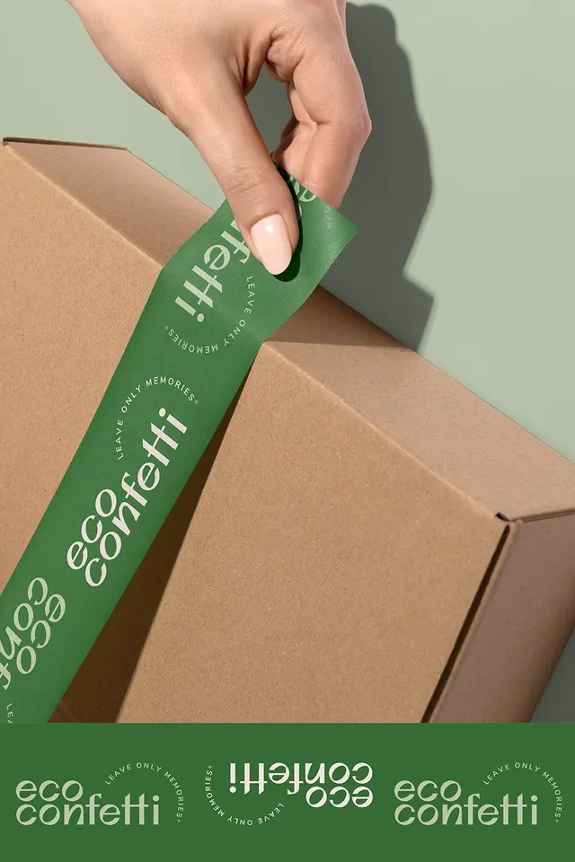 Custom packaging tape design for ethical retailer | Sustainable branding by Obscurio & Co., photographic, editorial, earthy