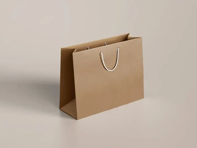 Пакет бежевый мокап mockup, minimal, photographic, light