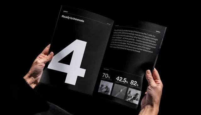 Dark magazine mockup Ready to Innovate, dark-mode, minimal, dark