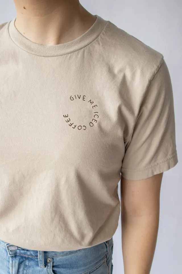 Give Me Iced Coffee Tee - SM, photographic, minimal, light