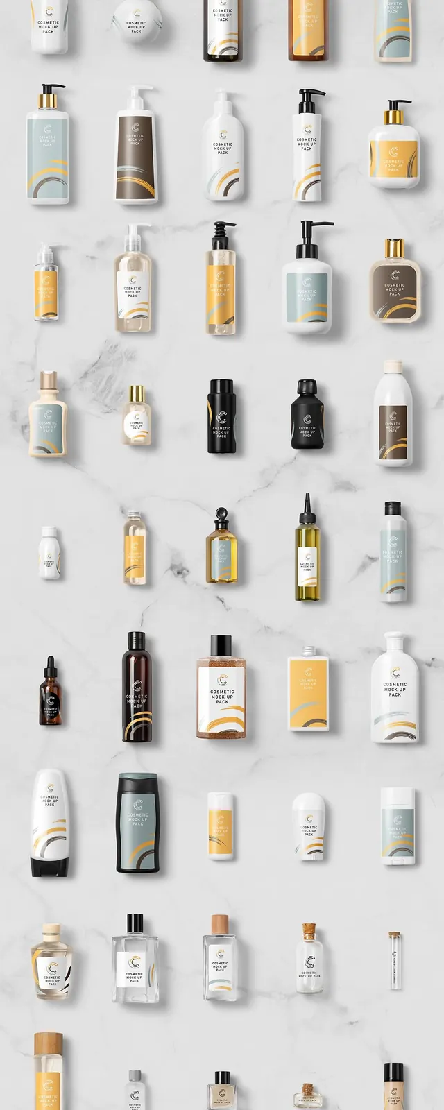 Cosmetic Packaging Branding MockUp, minimal, editorial, light