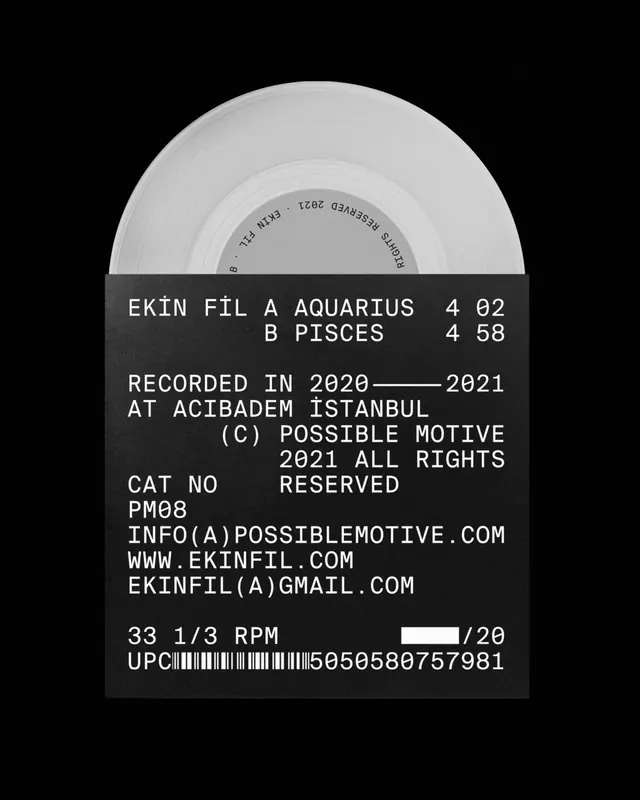Vinyl record cover album artwork, technical, minimalist, dark