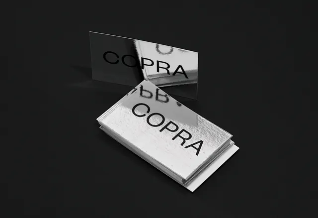 Minimalist business card mockup with angular display, minimal, geometric, dark