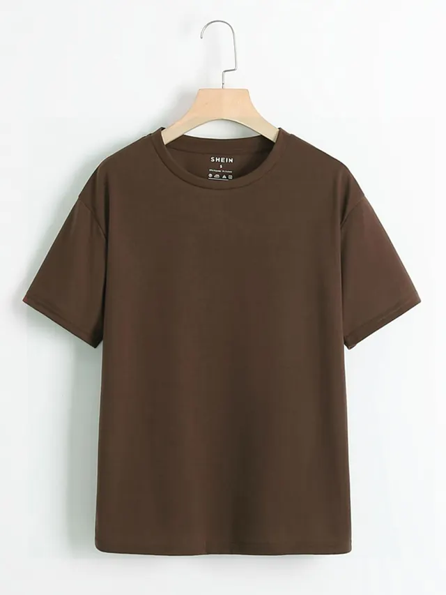 Solid Round Neck Tee, minimal, photographic, earthy