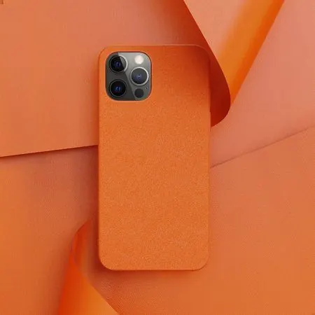Compatible with iPhone 12 mini Case, [Paper-Thin] [Feather-Light] [Silky Smooth Touch] Tpu+pc Shockproof Protective Phone Case 5.4' 2020, Orange, minimal, abstract, warm