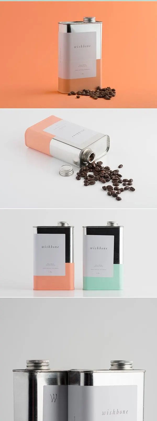 Wishbone Brew coffee packaging... - a grouped images picture, minimal, luxury, light
