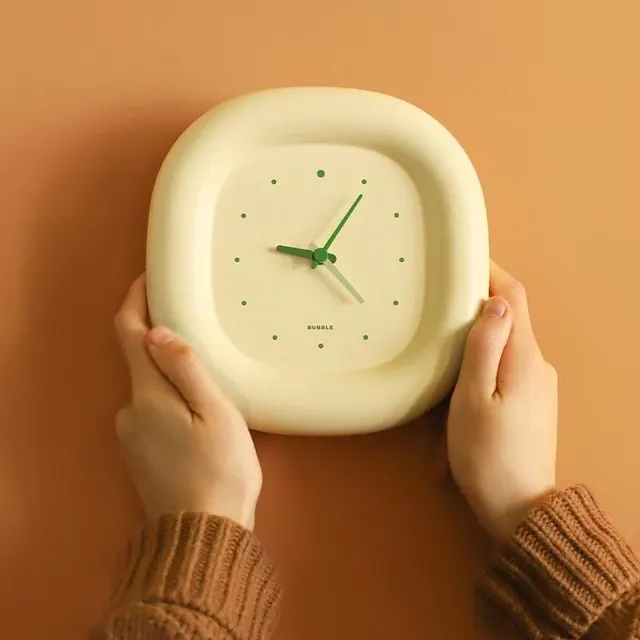 Cute Vibe Bubble Clock, photographic, playful, warm