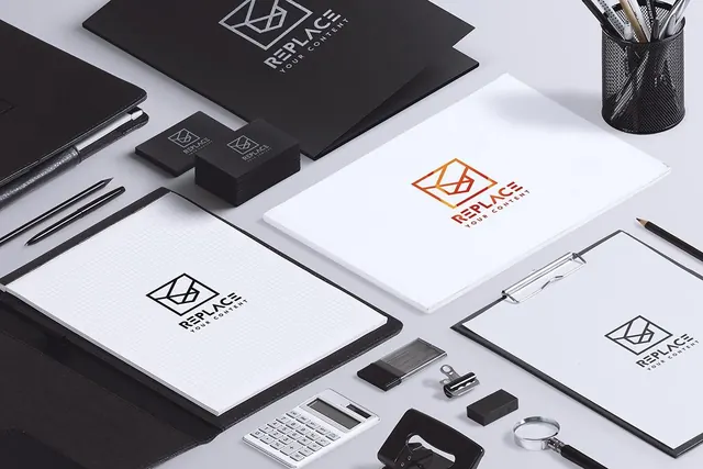 Free Isometric Stationery Hero Image 06, minimal, geometric, dark