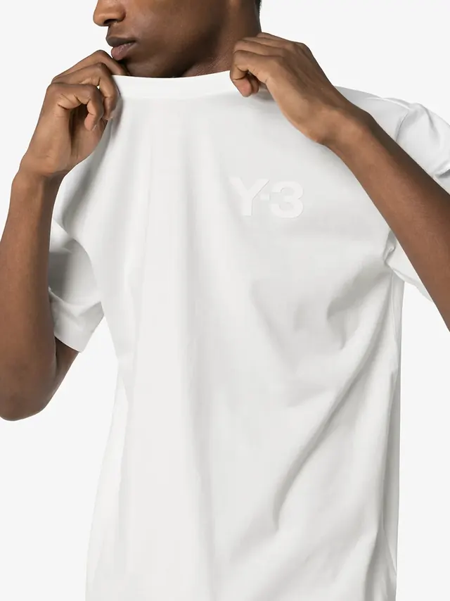 White T-shirt with Y3 Logo
