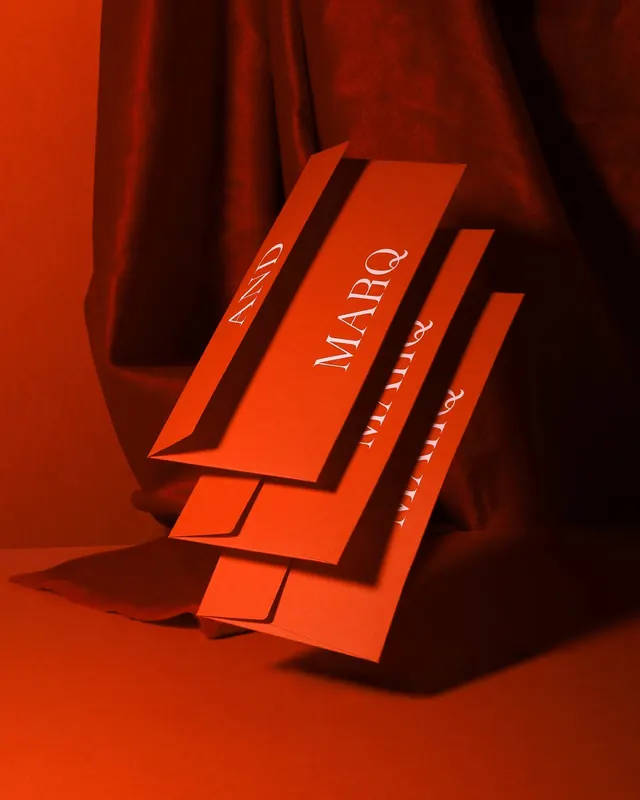 Red Monochromatic Stationery Mockup