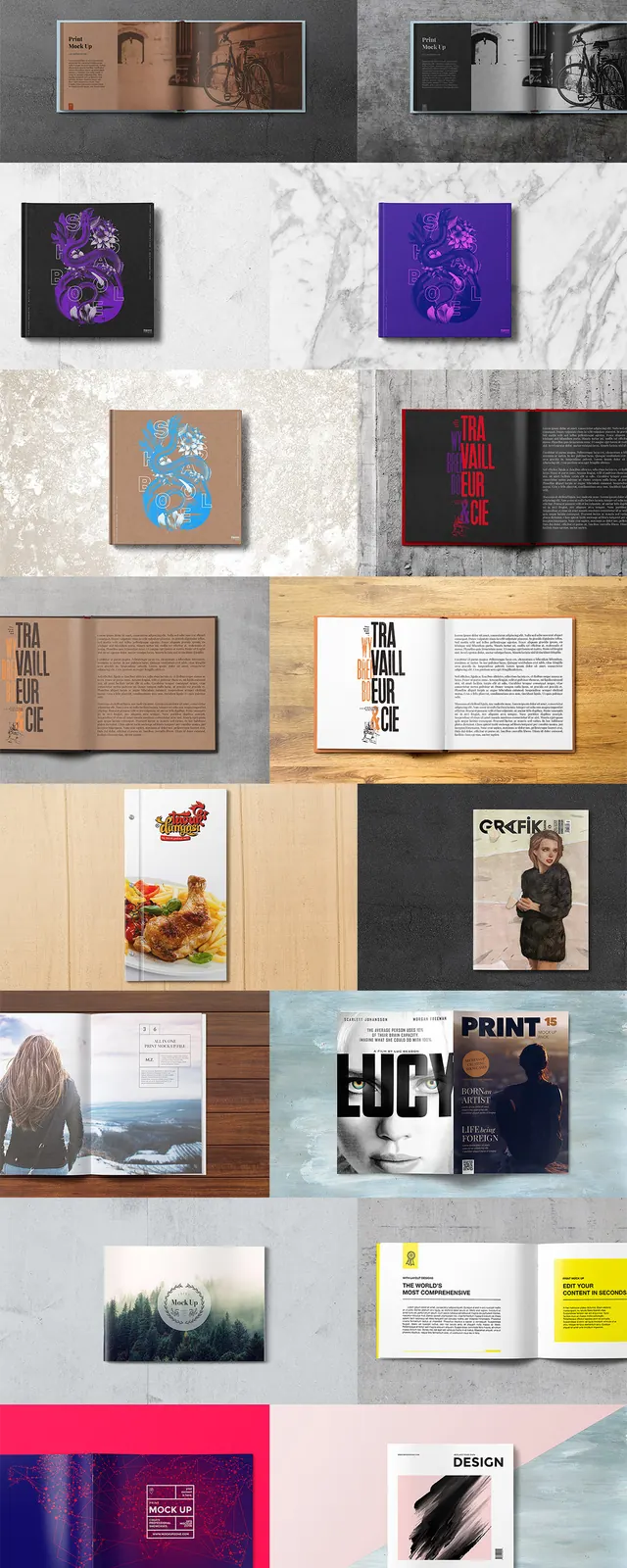 Print Mock Up Pack - Intro Sale, editorial, photographic, dark