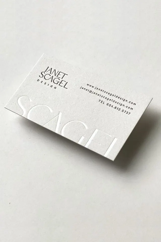 Janet Scagel Business Card, minimal, luxury, light