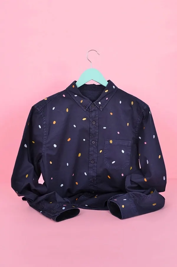 Patterned Button-Down Shirt Mockup