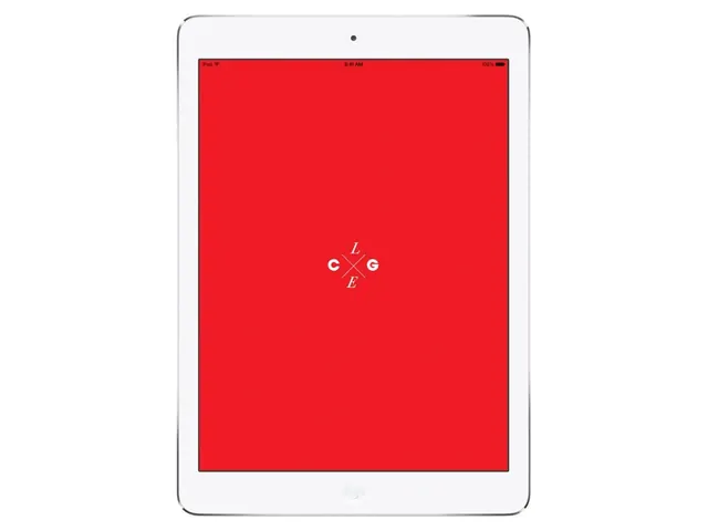 Red Tablet Interface Mockup
