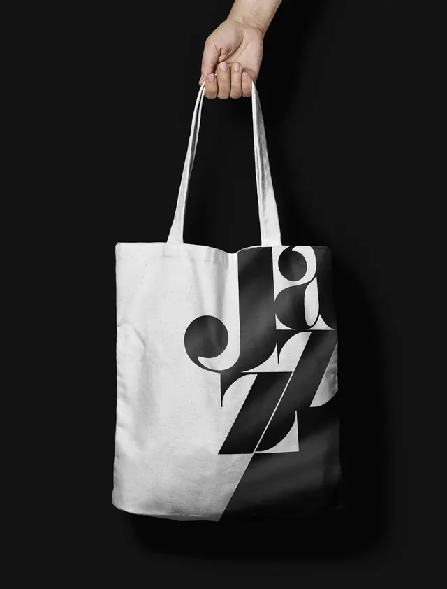 Monochrome Graphic Tote Bag, minimal, brutalist, monochrome