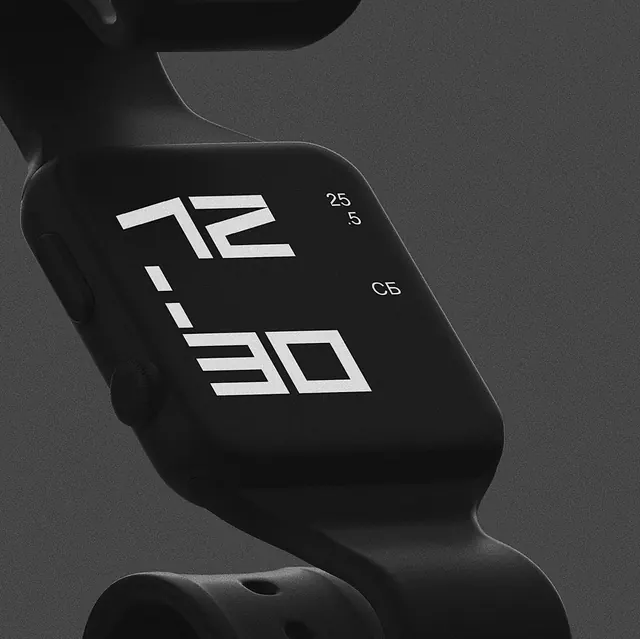 Smartwatch Interface Display, minimal, dark-mode, dark