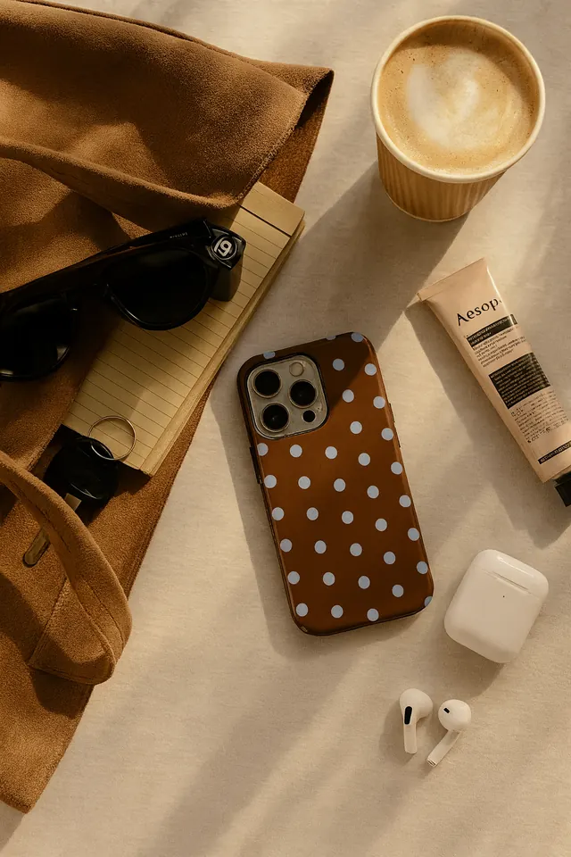 Polka Dot Phone Case, photographic, luxury, warm