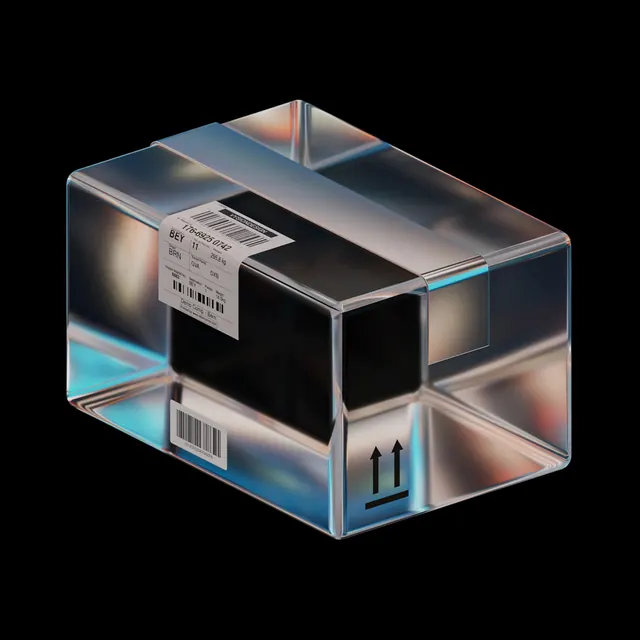 Iridescent Geometric Box Mockup
