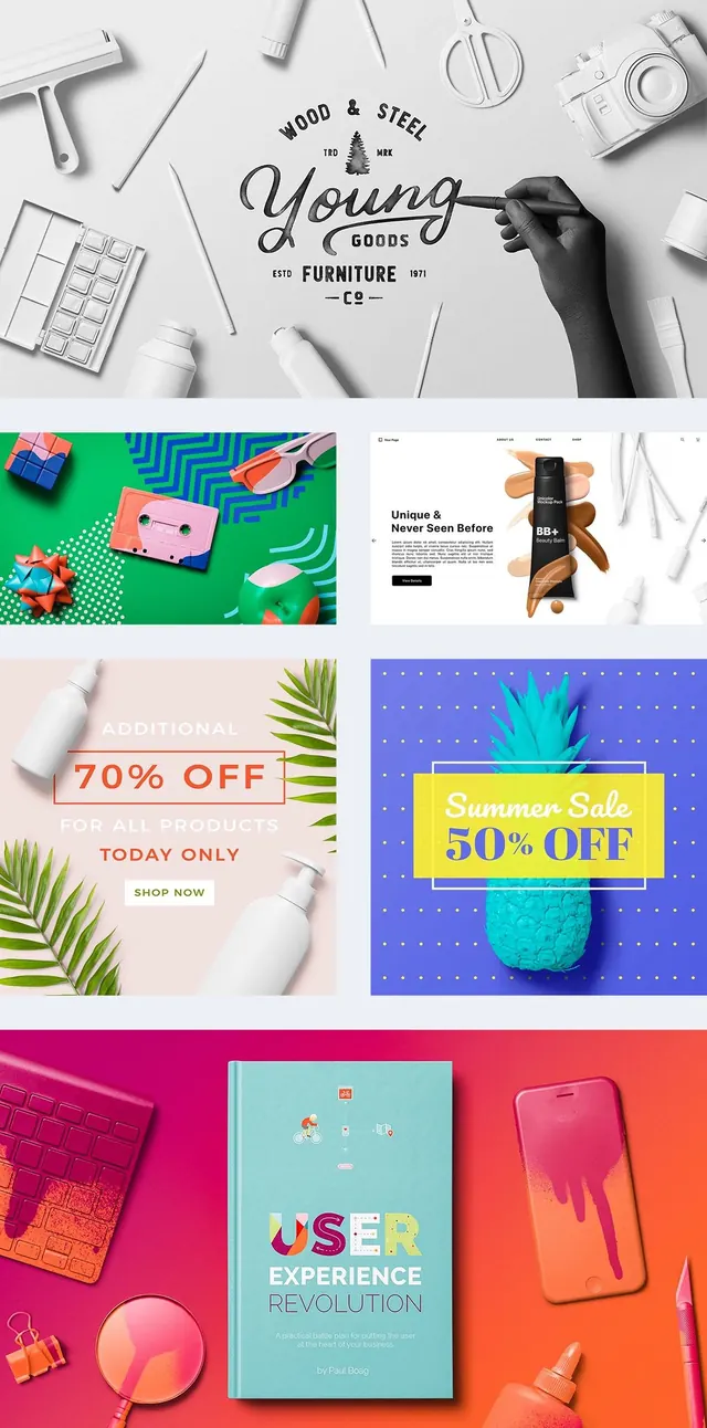 Editorial minimal collage, editorial, minimal, light