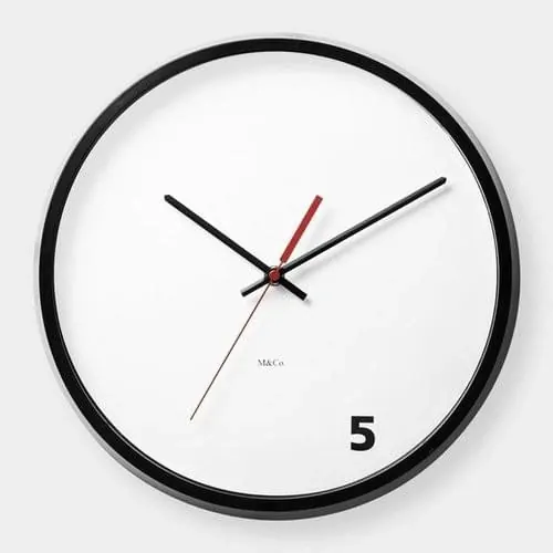 Minimalist Analog Clock, minimal, geometric, monochrome