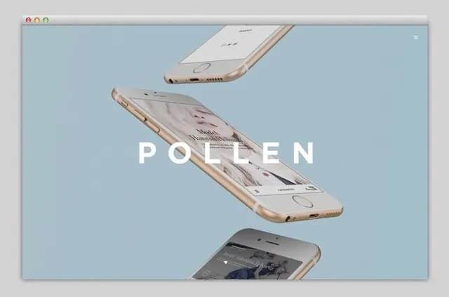 Pollen iPhone mockup, minimal, light-mode, light