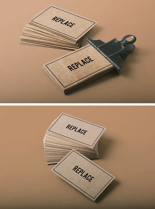 2 Business Card Mock-ups, minimal, photographic, warm