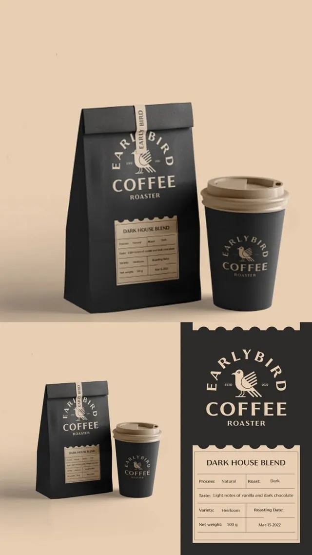 250+ Creative Coffee Packaging Designs for 2024, minimal, luxury, dark