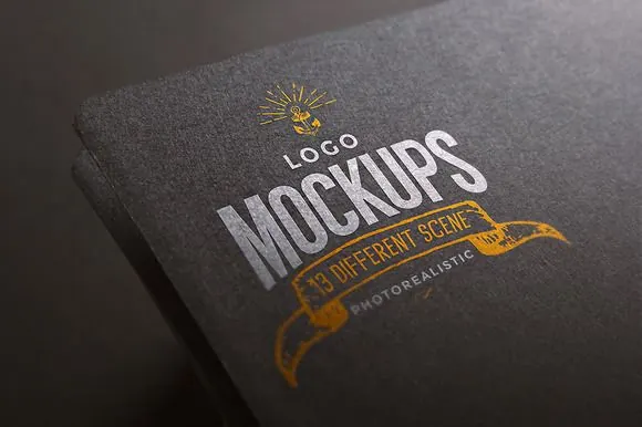 Logo Mock Up ~ Product Mockups on Creative Market, photographic, dark-mode, dark