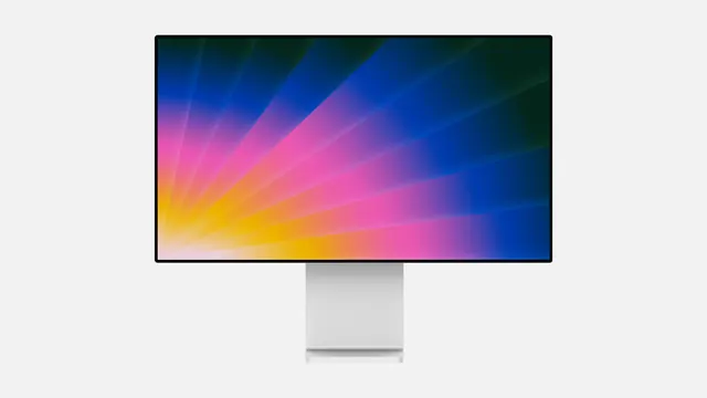 Studio Display radial wallpaper mockup, minimal, 3d-render, light