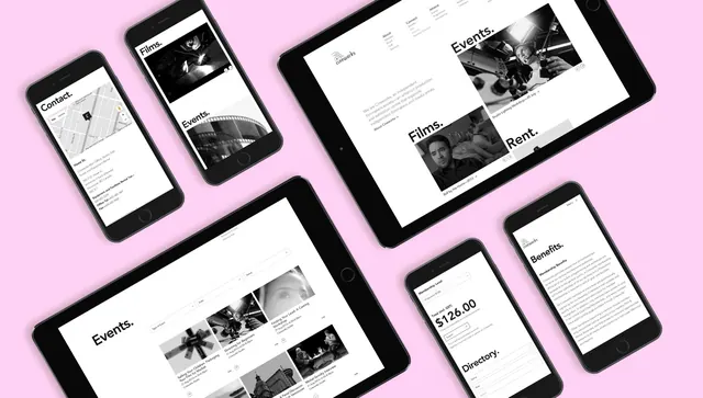 Circuits multi-device website mockup, minimal, light-mode, light
