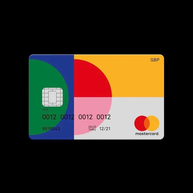 Mastercard Debit Card Design, minimal, flat, vibrant