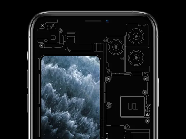 Technical Blueprint Smartphone Mockup, technical, minimal, dark