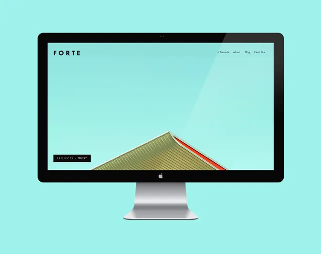 Desktop Monitor Mockup with Abstract Graphic