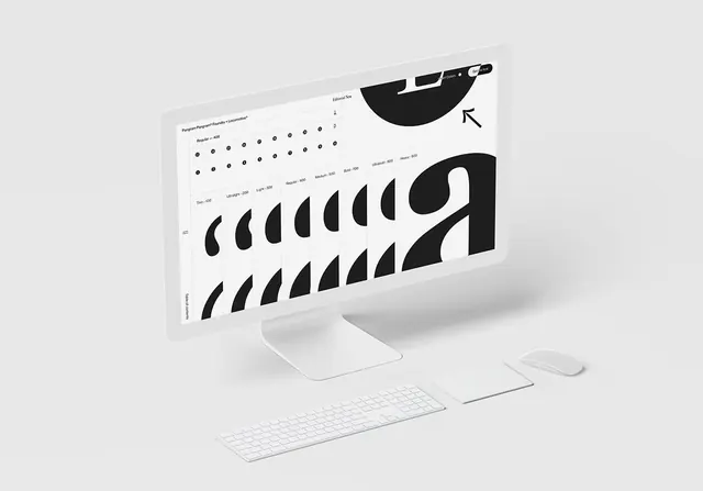 Minimalist Desktop Mockup with Abstract Graphics